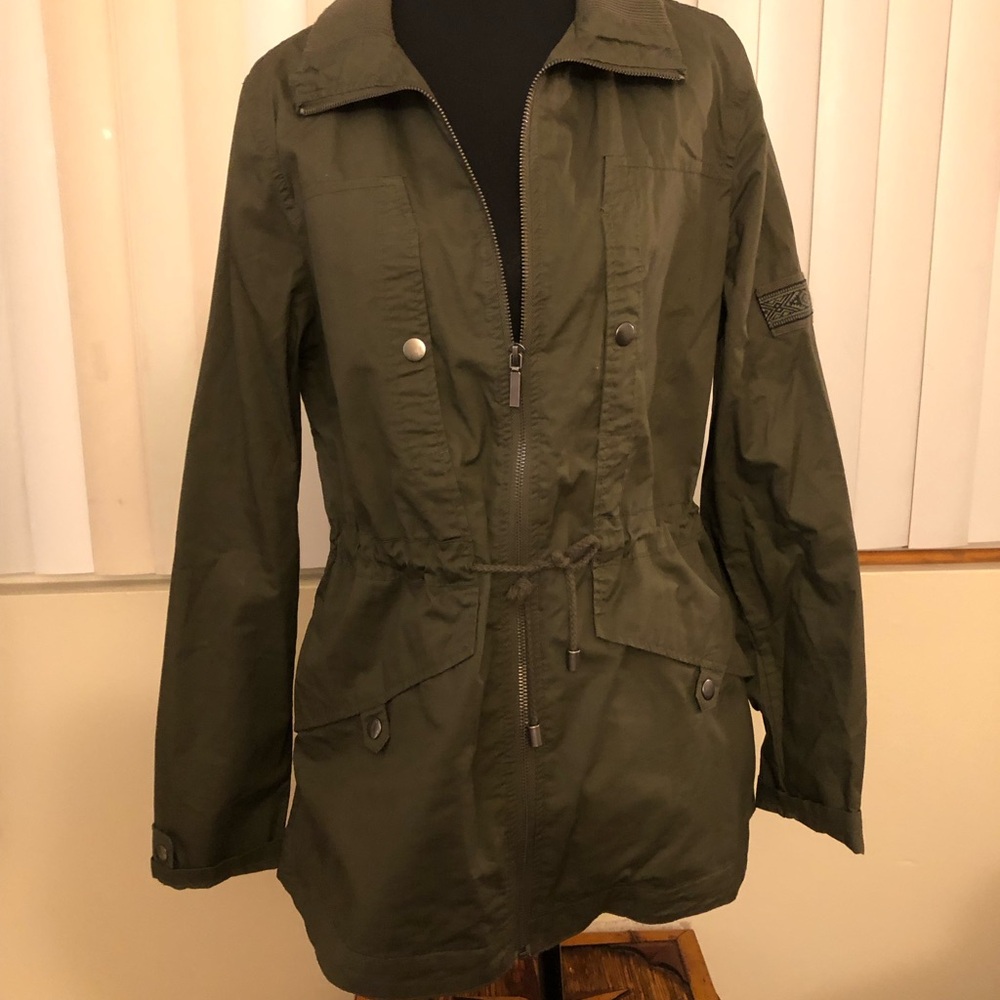 Merona Olive Utility Jacket with Drawstring Waist